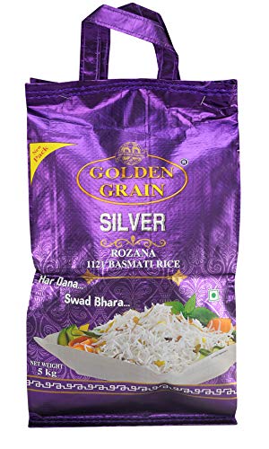 Golden Grain rice 1121 Silver Rozana Basmati Rice, 5Kg